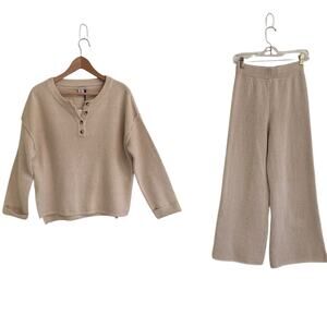 NWT Sincerely Jules Textured Knit Pant Sweater Set Size Small Cream